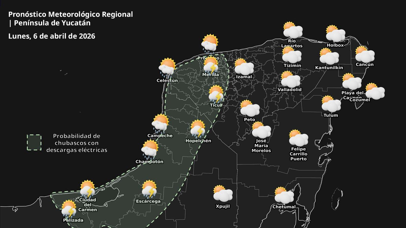Pronóstico del tiempo: Así será el clima en Yucatán este lunes 6 de abril